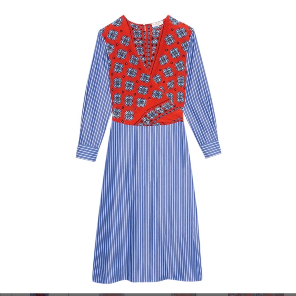 Sandro Isadora Mixed-Print Midi Dress - Picture 3 of 6